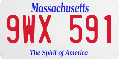 MA license plate 9WX591