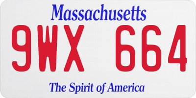 MA license plate 9WX664
