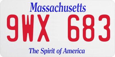 MA license plate 9WX683