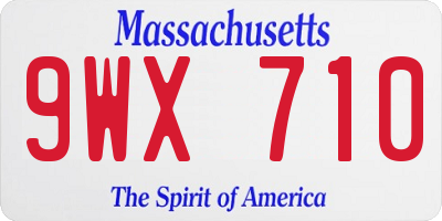 MA license plate 9WX710