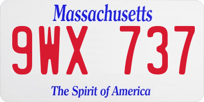 MA license plate 9WX737