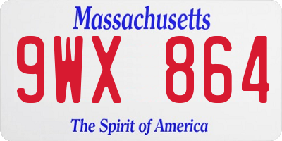 MA license plate 9WX864