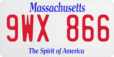 MA license plate 9WX866