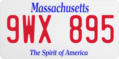 MA license plate 9WX895