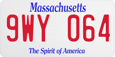 MA license plate 9WY064