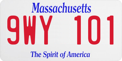 MA license plate 9WY101