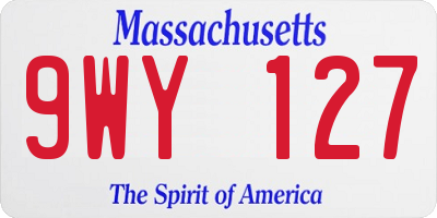 MA license plate 9WY127