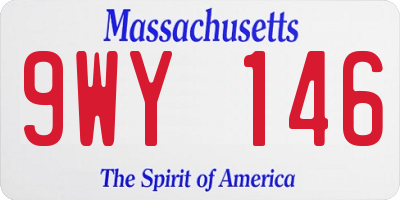 MA license plate 9WY146