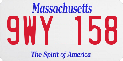MA license plate 9WY158