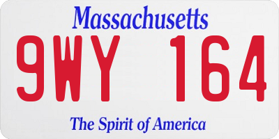 MA license plate 9WY164