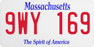 MA license plate 9WY169