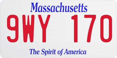 MA license plate 9WY170