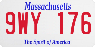 MA license plate 9WY176