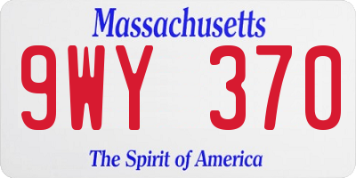 MA license plate 9WY370