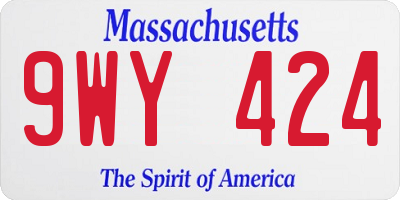 MA license plate 9WY424