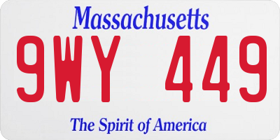 MA license plate 9WY449