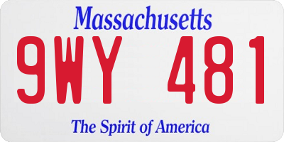 MA license plate 9WY481