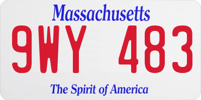 MA license plate 9WY483