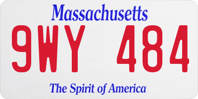 MA license plate 9WY484
