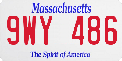 MA license plate 9WY486