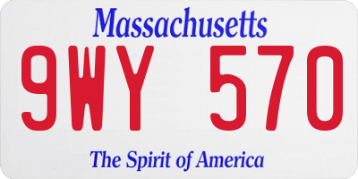 MA license plate 9WY570