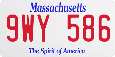 MA license plate 9WY586