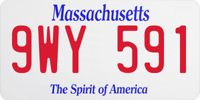 MA license plate 9WY591