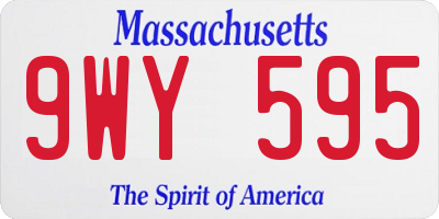 MA license plate 9WY595