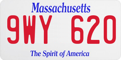 MA license plate 9WY620