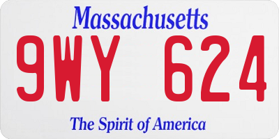 MA license plate 9WY624