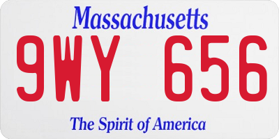 MA license plate 9WY656