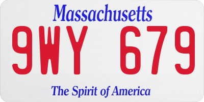 MA license plate 9WY679