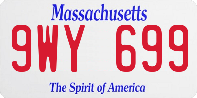 MA license plate 9WY699