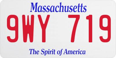 MA license plate 9WY719