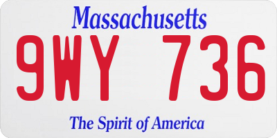 MA license plate 9WY736