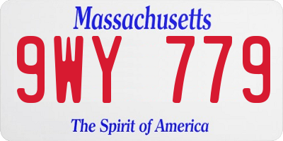 MA license plate 9WY779