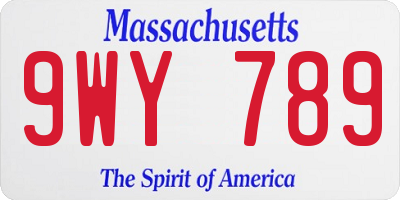 MA license plate 9WY789