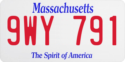 MA license plate 9WY791