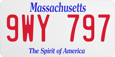 MA license plate 9WY797