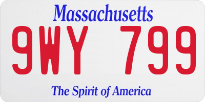MA license plate 9WY799