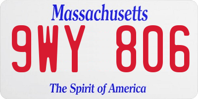 MA license plate 9WY806