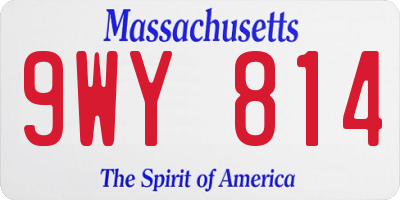 MA license plate 9WY814