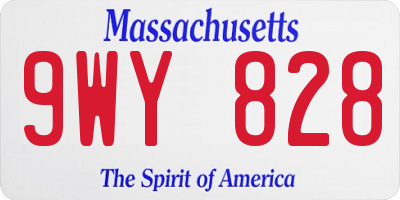 MA license plate 9WY828