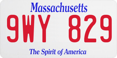 MA license plate 9WY829