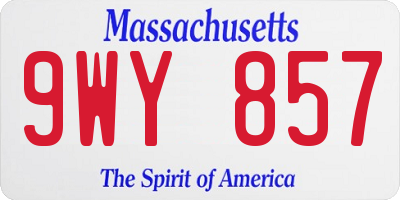 MA license plate 9WY857