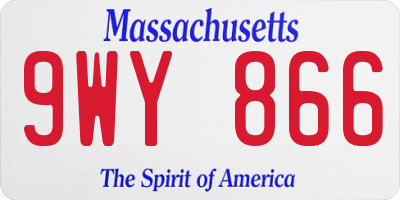 MA license plate 9WY866