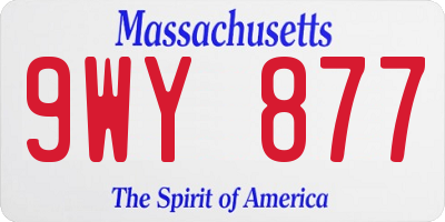 MA license plate 9WY877