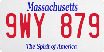 MA license plate 9WY879