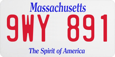 MA license plate 9WY891