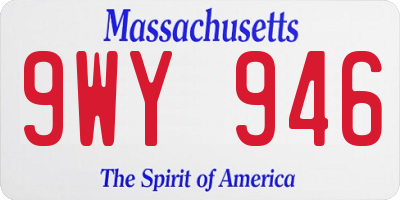 MA license plate 9WY946